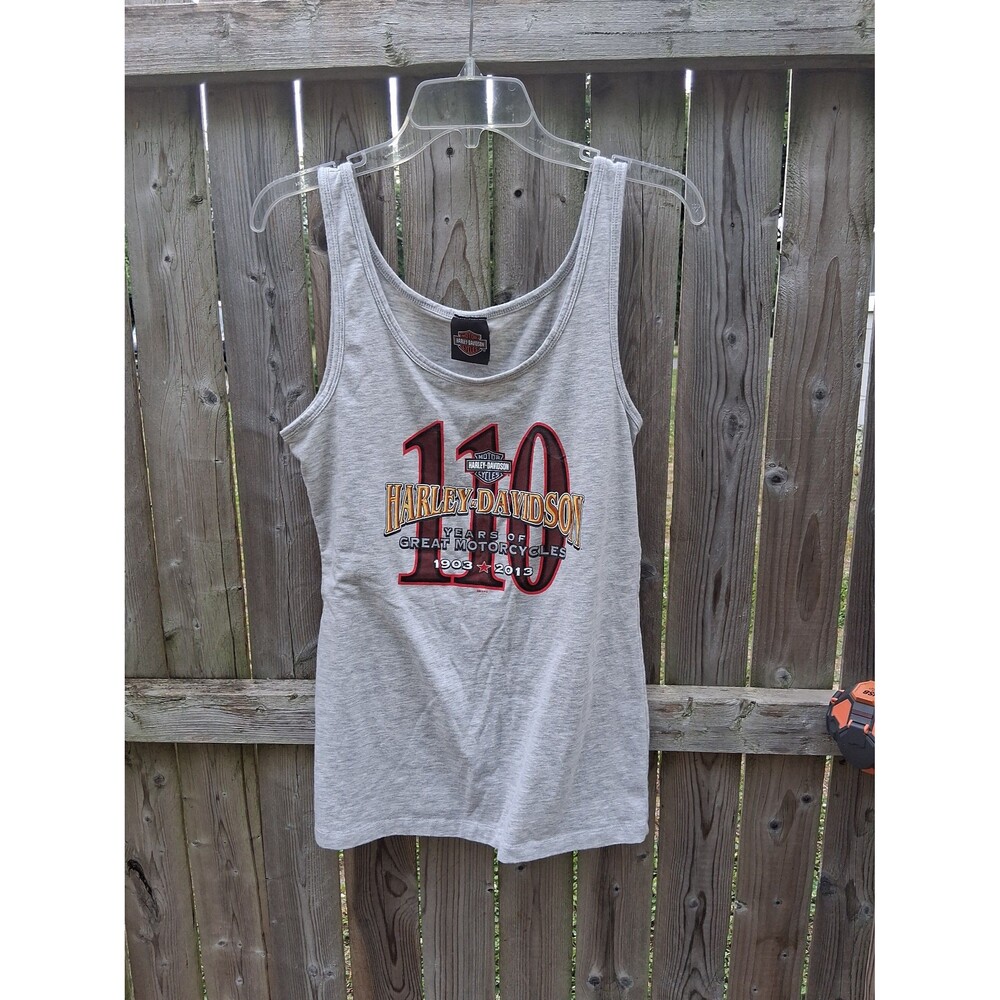 036 Harley Davidson XL Tank Top 110 Years of Great Motorcycles Milwaukee WI